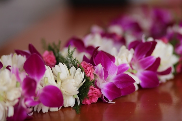 Double Purple Orchid with Tuberose & Rose | Wedding Leis for Wahine (Women)