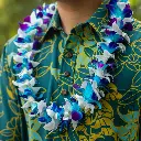 Single Dye Blue & White Orchid Mix Lei