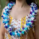 Single Dye Blue & White Orchid Mix Lei