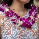 Single Purple Orchid & Rose Mix Lei