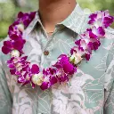 Single Purple Orchid & Rose Mix Lei