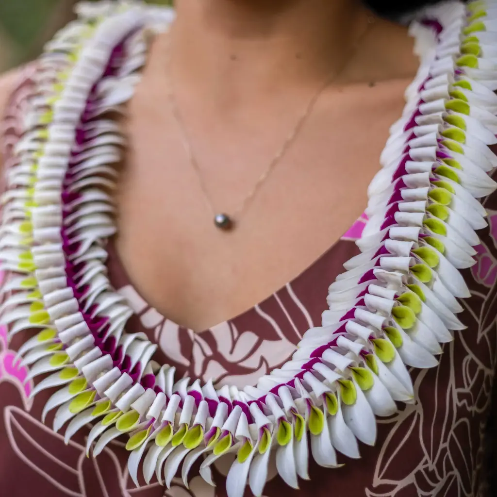 Butterfly Green Purple White Lei