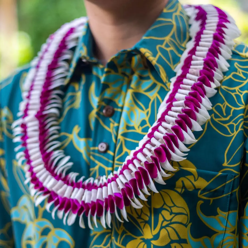 Butterfly Purple White Lei