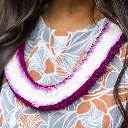 Christina Purple & White Lei