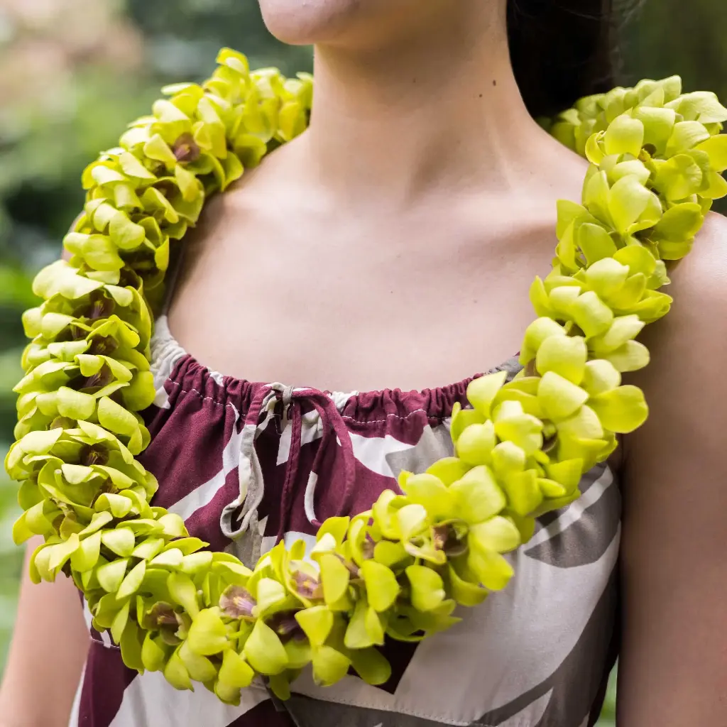 Double Green Orchid Lei