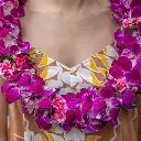 Double Purple Orchid & Carnation Lei