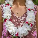 Double White Orchid & Rose Lei