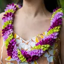 Fancy Robin Lei - Green Lavender Purple