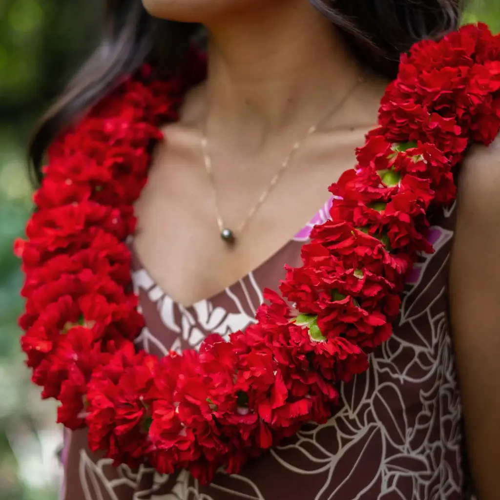 Double Red Carnation Lei