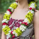 Double Green Orchid, Tuberose & Rose Lei