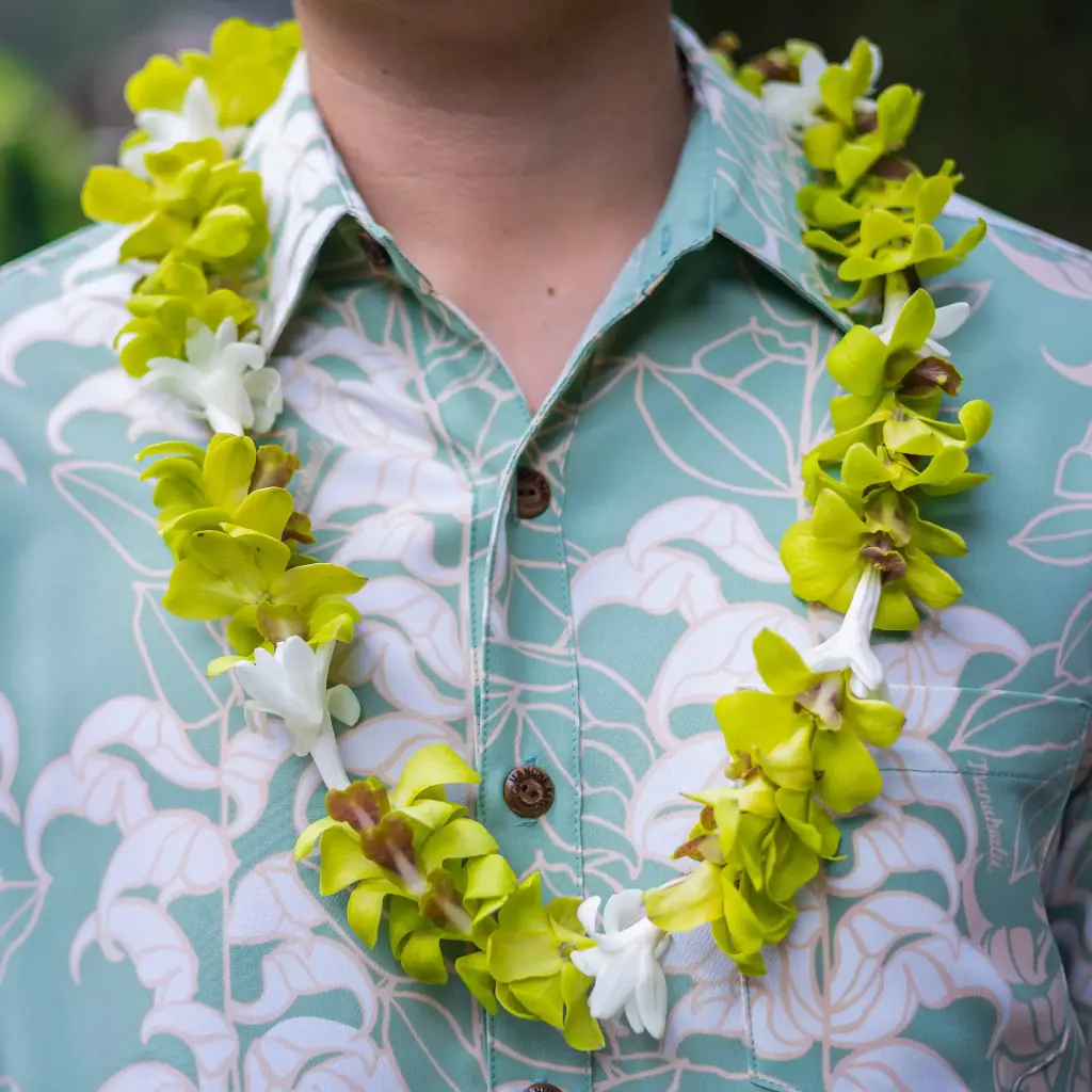Single Green Orchid & Tuberose Lei