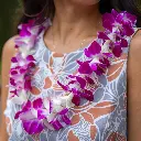 Single Purple Orchid & Tuberose Mix Lei