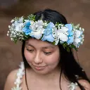 Blue & White Orchid Haku