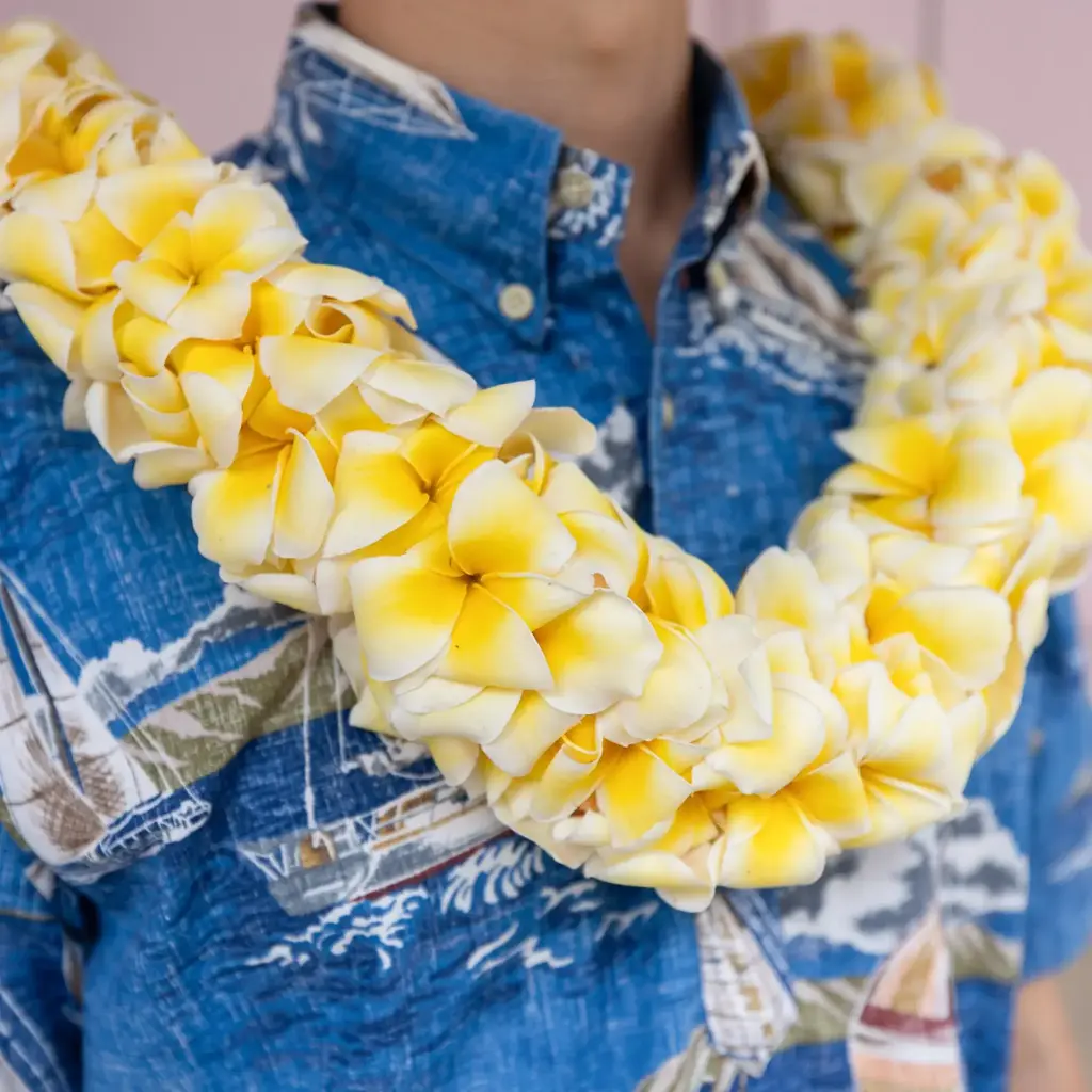Double Yellow Plumeria Lei