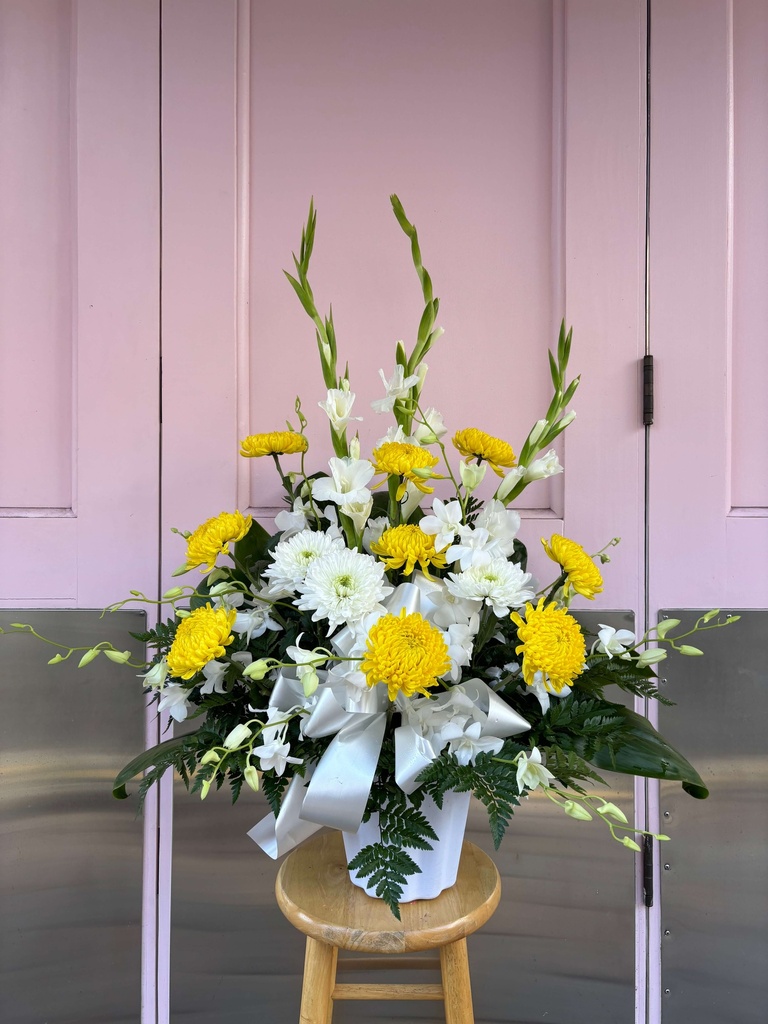 Yellow Podium Arrangement