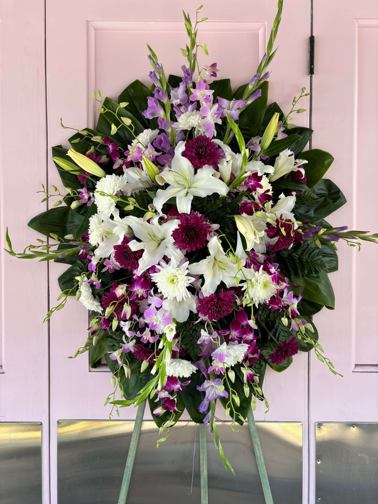 Lavender Funeral Wreath