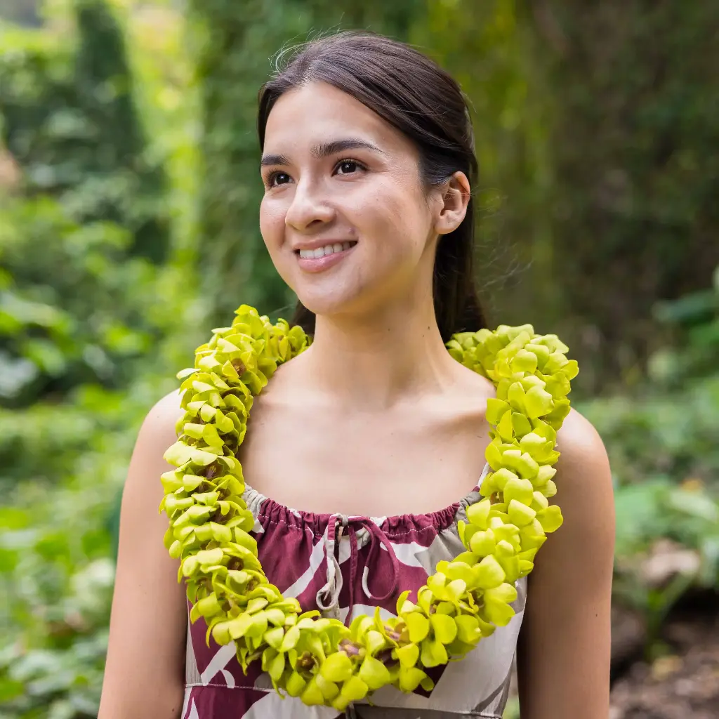 Double Green Orchid Lei