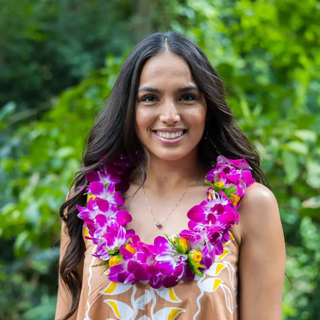 Double Purple Orchid & Rose Lei