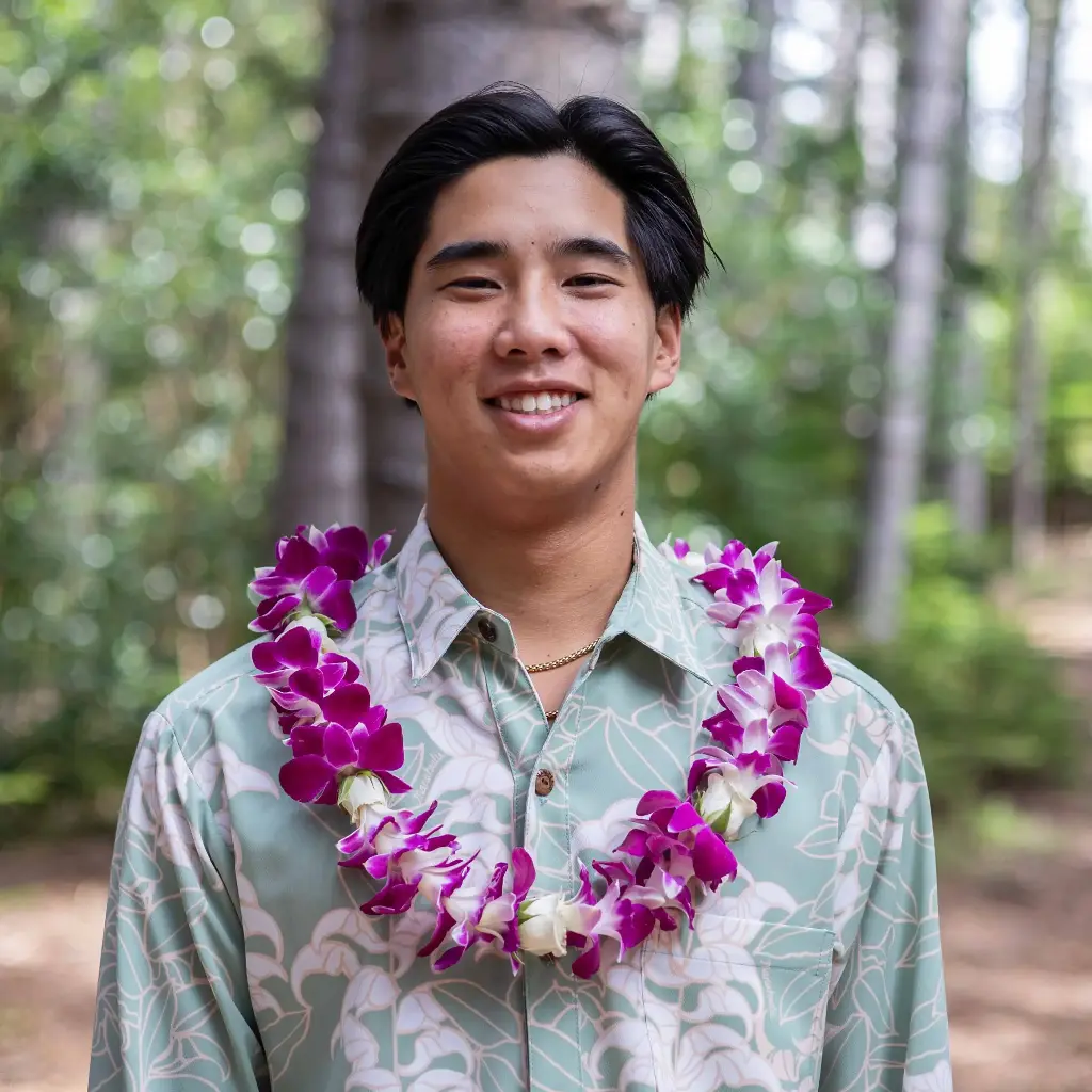 Single Purple Orchid & Rose Mix Lei