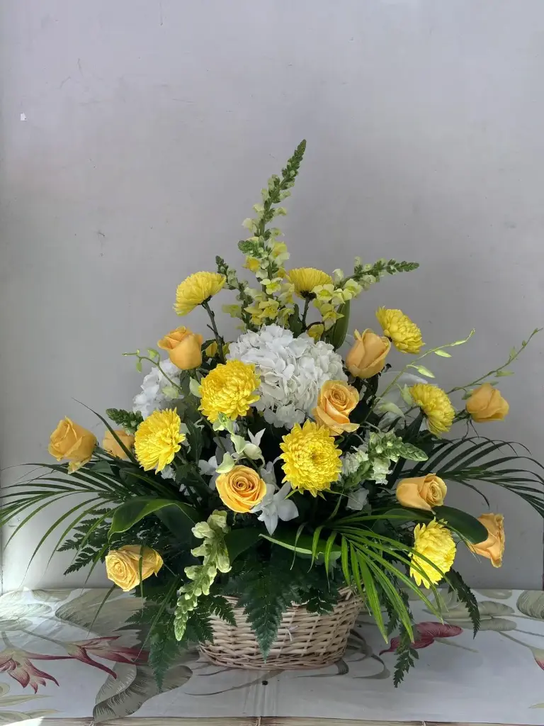 Yellow Floral Basket