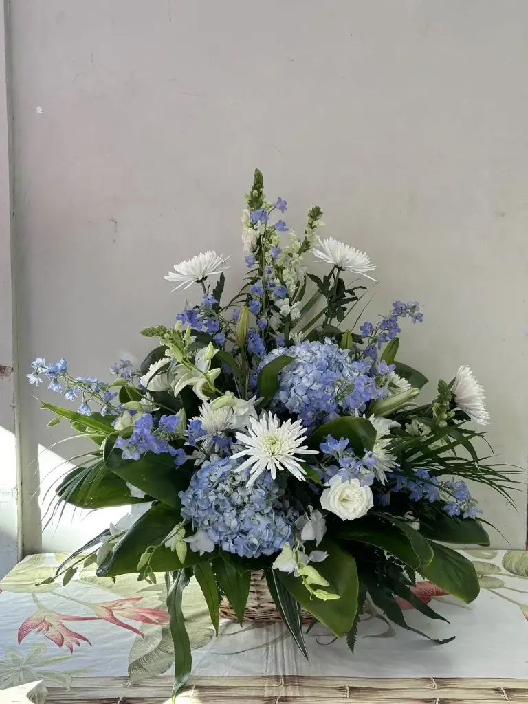 Blue Floral Basket