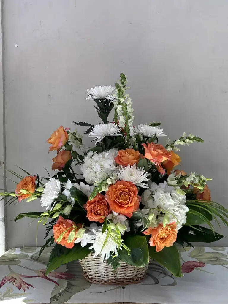 Orange Floral Basket
