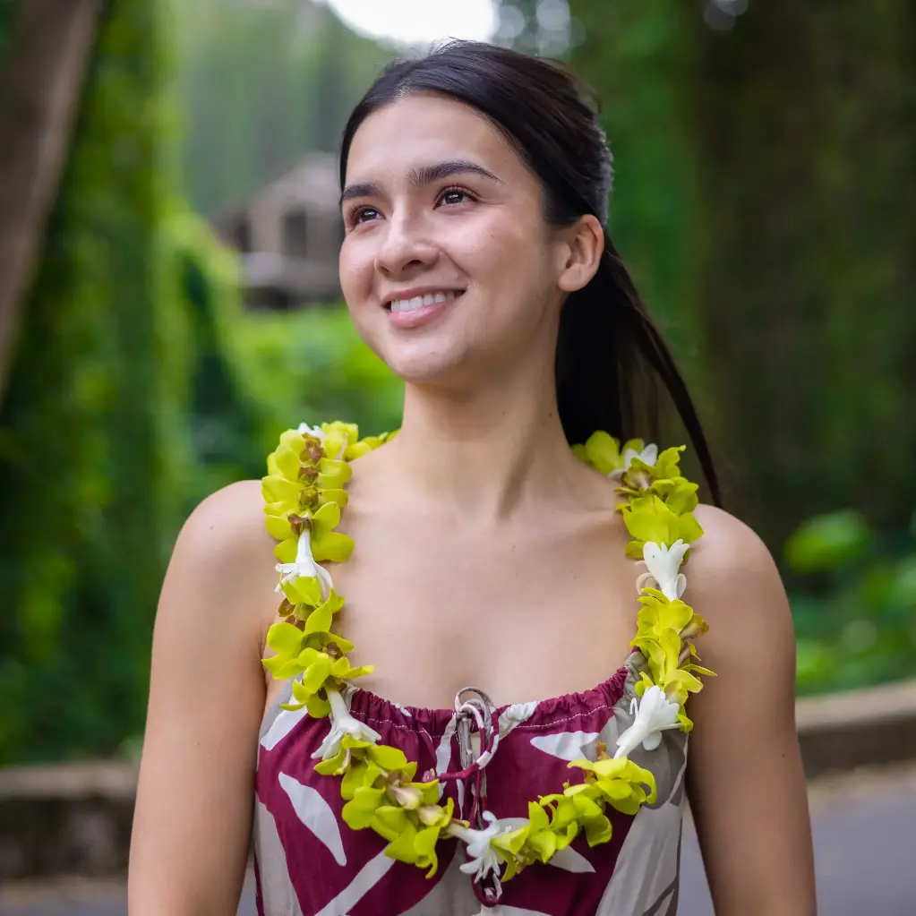 Single Green Orchid & Tuberose Lei