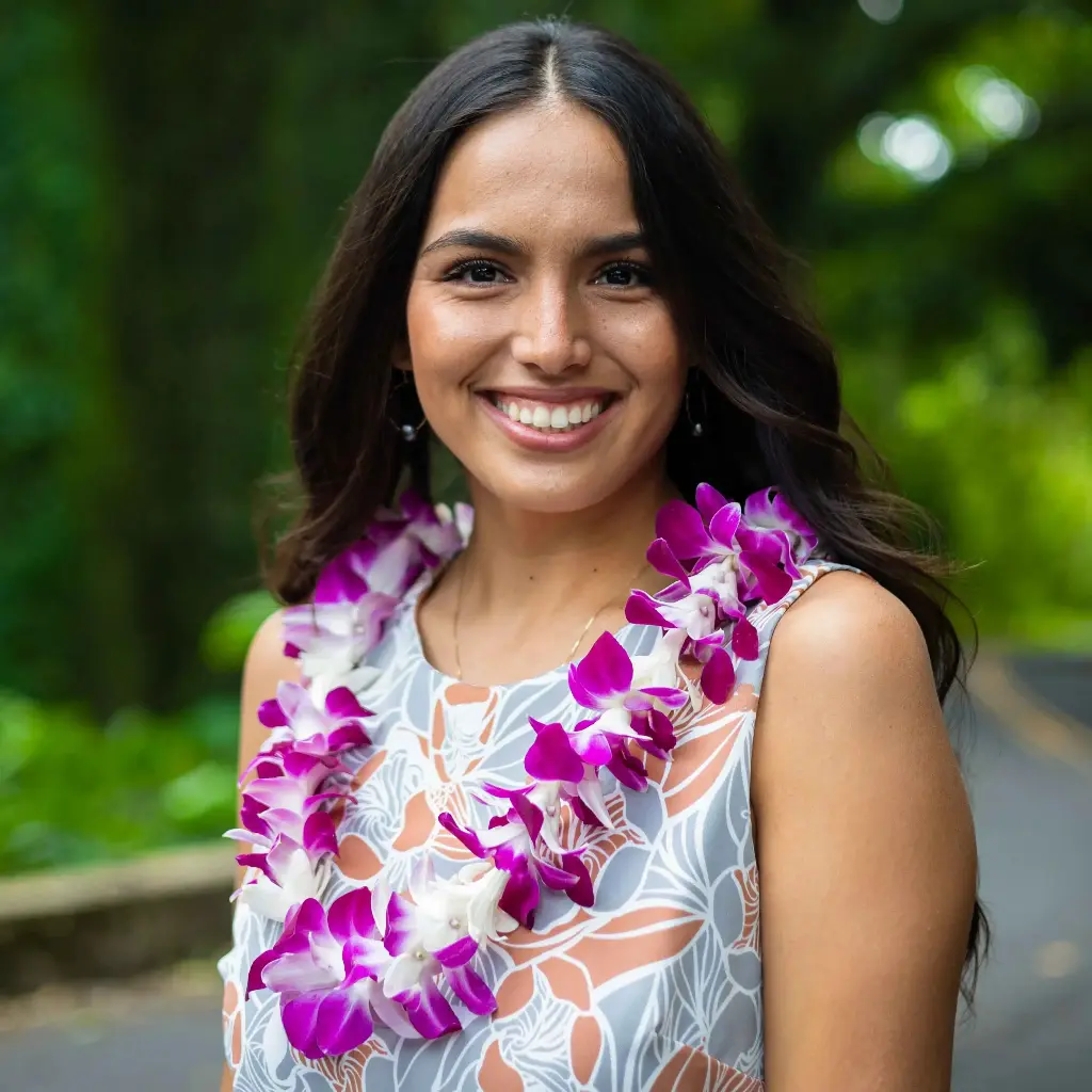 Single Purple Orchid & Tuberose Mix Lei