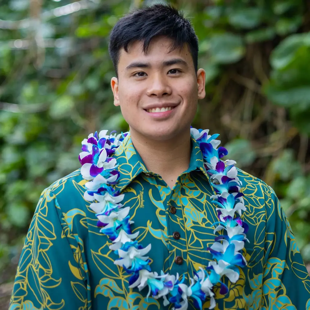 Single Dye Blue & White Orchid Mix Lei