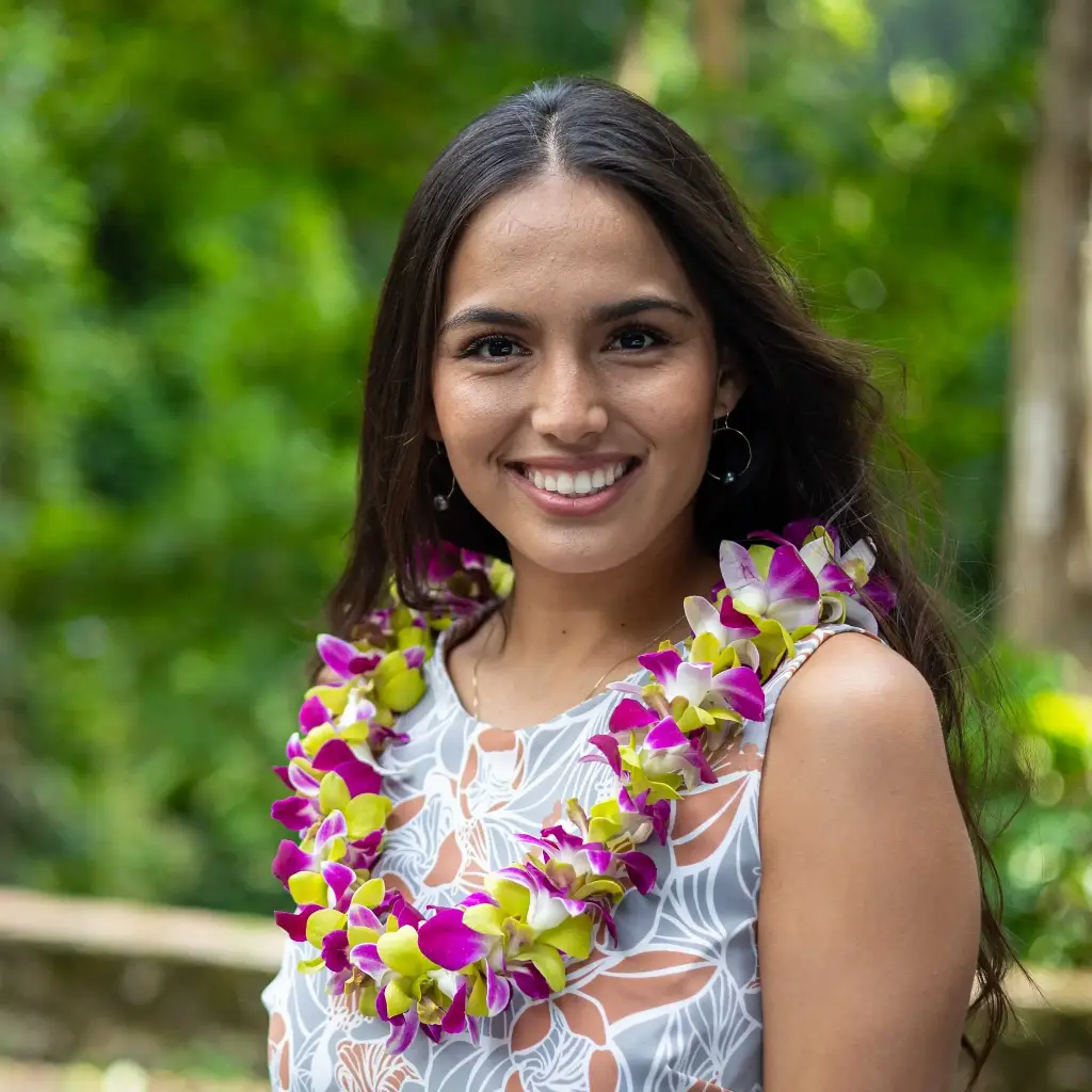 Single Purple & Green Orchid Mix Lei