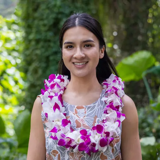 Double Purple & White Orchid Lei