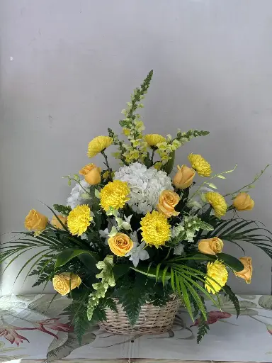 Yellow Floral Basket
