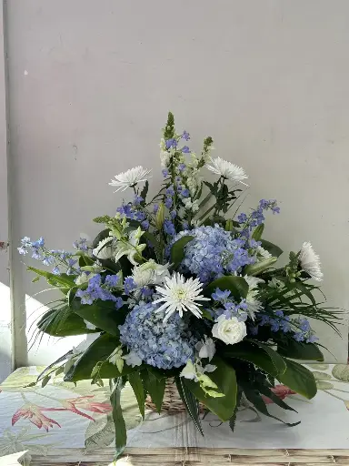Blue Floral Basket