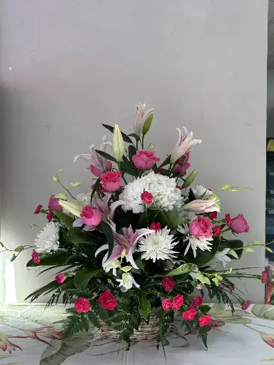 Pink Floral Basket